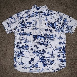 White and blue button up from polo 👕